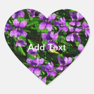 WI State Flower Wood Violet Mosaic Hart Sticker