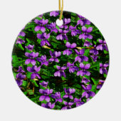 WI State Flower Wood Violet Mosaic Keramisch Ornament (Voorkant)