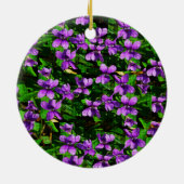 WI State Flower Wood Violet Mosaic Keramisch Ornament (Achterkant)