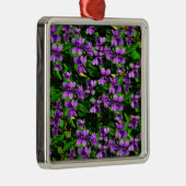 WI State Flower Wood Violet Mosaic Metalen Ornament (Rechts)
