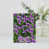 WI State Flower Wood Violet Mosaic Patroon Briefkaart (Staand voorkant)