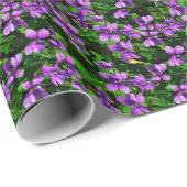 WI State Flower Wood Violet Mosaic Patroon Cadeaupapier (Rol Hoek)