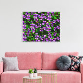 WI State Flower Wood Violet Mosaic Patroon Canvas Afdruk (Insitu (Woonkamer))
