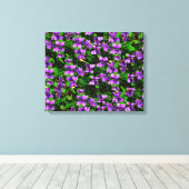 WI State Flower Wood Violet Mosaic Patroon Canvas Afdruk (Insitu (Houten vloer))