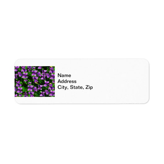 WI State Flower Wood Violet Mosaic Patroon Etiket (Voorkant)