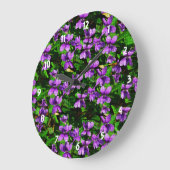 WI State Flower Wood Violet Mosaic Patroon Grote Klok (Hoek)