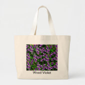 WI State Flower Wood Violet Mosaic Patroon Grote Tote Bag (Voorkant)