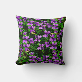 WI State Flower Wood Violet Mosaic Patroon Kussen