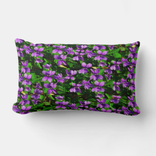 WI State Flower Wood Violet Mosaic Patroon Kussen