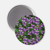 WI State Flower Wood Violet Mosaic Patroon Magneet (Voorkant / Achterkant)
