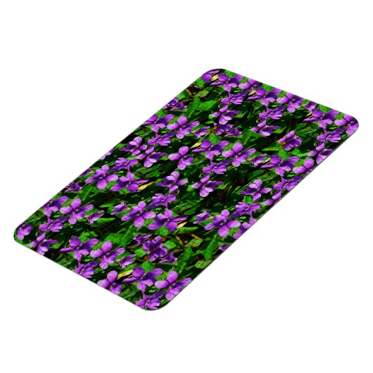 WI State Flower Wood Violet Mosaic Patroon Magneet (Linkerzijde)