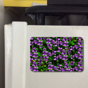 WI State Flower Wood Violet Mosaic Patroon Magneet
