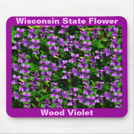 WI State Flower Wood Violet Mosaic Patroon Muismat