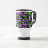 WI State Flower Wood Violet Mosaic Patroon Reisbeker (Voorkant rechts)