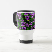 WI State Flower Wood Violet Mosaic Patroon Reisbeker (Voorkant links)