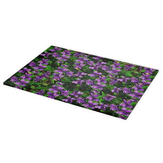 WI State Flower Wood Violet Mosaic Patroon Snijplank (Hoek)
