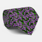 WI State Flower Wood Violet Mosaic Patroon Stropdas (Opgerold)