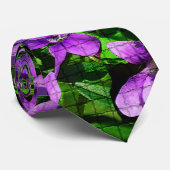 WI State Flower Wood Violet Mosaic Patroon Stropdas (Opgerold)