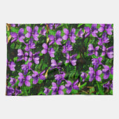 WI State Flower Wood Violet Mosaic Patroon Theedoek (Horizontaal)