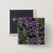 WI State Flower Wood Violet Mosaic Patroon Vierkante Button 5,1 Cm (Voorkant /achterkant)