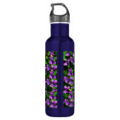 WI State Flower Wood Violet Mosaic Patroon Waterfles (Achterkant)