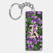 WI State Flower Wood Violet Mosaic Sleutelhanger (Voorkant Links)