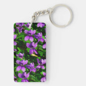 WI State Flower Wood Violet Mosaic Sleutelhanger (achterkant)