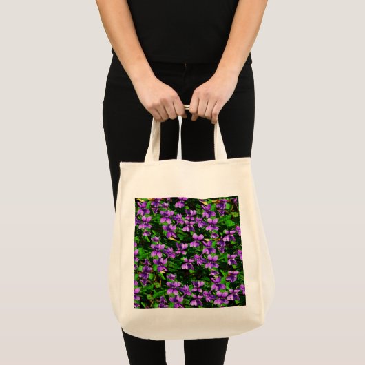 WI State Flower Wood Violet Mosaic Tote Bag (Voorkant (product))