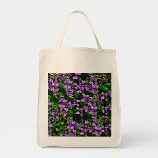 WI State Flower Wood Violet Mosaic Tote Bag (Voorkant)