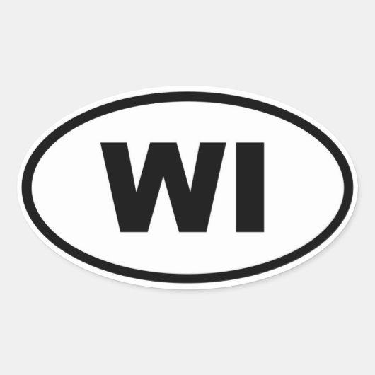 WI Wisconsin Ovale Sticker (Voorkant)