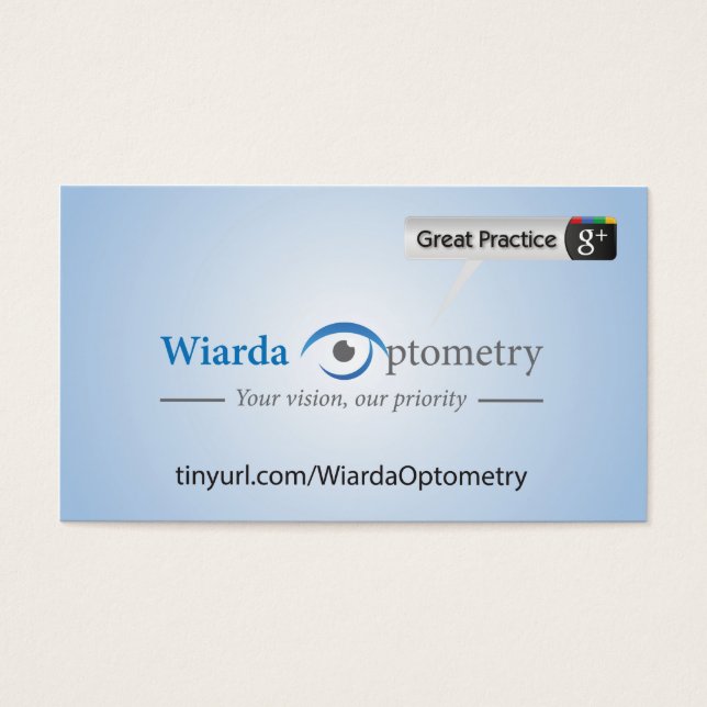 Wiarda-optometrie Visitekaartjes (Voorkant)