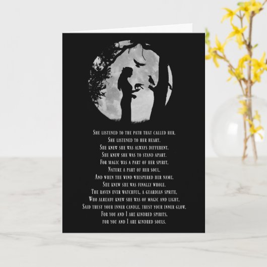 WICCA geïnspireerd Happy Birthday-gedicht met Rave Kaart (Gele Bloem)