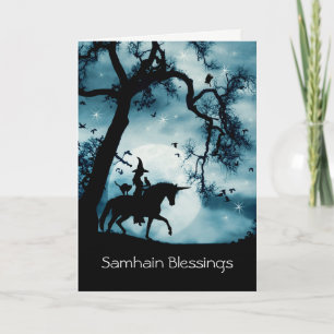 Wicca Geïnspireerde Samhain Zegeningen met Heks Ee Kaart