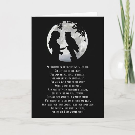 Wicca Geïnspireerde verjaardag met gedicht-meisje- Kaart (Voorkant)