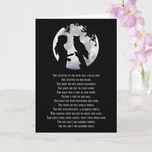Wicca Geïnspireerde verjaardag met gedicht-meisje- Kaart (Orchidee)