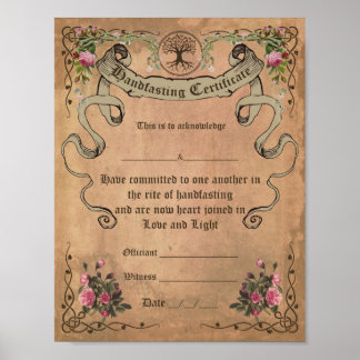 WICCA-HANDFASERTIFICAAT — Parchment Poster