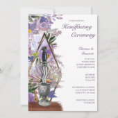 Wicca Handfasting Elegant Paarse Floral Kaart (Voorkant)