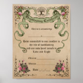 WICCA HANDVASTING CERTIFICAAT - Perkament Poster (Voorkant)