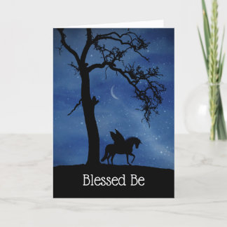 Wicca Happy Birthday geblessed Be Pegasus Unicorn Kaart