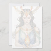 Wicca Imbolc Gehoornde Godin Winter Vuur Kaart (Achterkant)