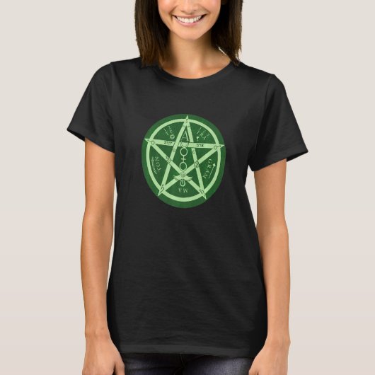 Wicca Irish Celtic Pentagram Knot T-shirt (Voorkant)