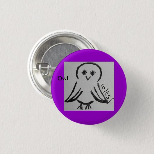 wicca kids owl ronde button 3,2 cm (Voorkant /achterkant)
