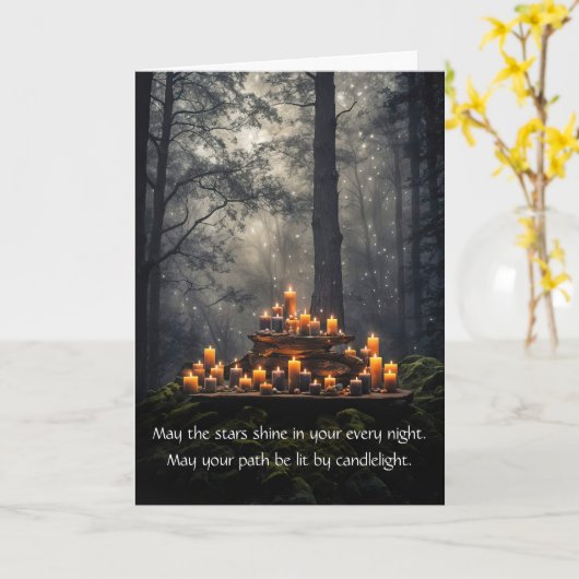 Wicca Pagan was de inspiratiebron voor een mystiek Kaart (Gele Bloem)