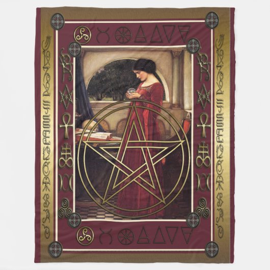 Wicca Pentacle Fleece Deken (Voorkant)