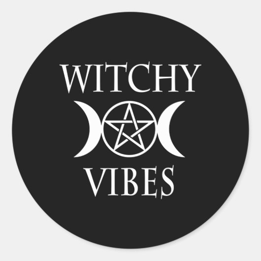 Wicca Pentacle Triple Maan Godin Witchy S Ronde Sticker (Voorkant)