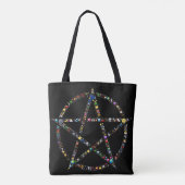 wicca pentagram canvas tas (Achterkant)
