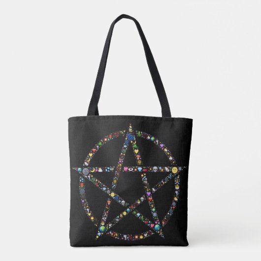 wicca pentagram canvas tas (Achterkant)