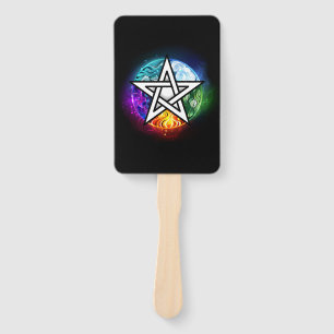 Wicca pentagram handwaaier