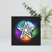 Wicca pentagram kaart (Staand voorkant)