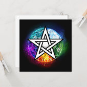 Wicca pentagram kaart (Voorkant / Achterkant in situ)
